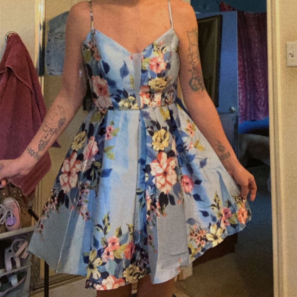 Teeze Me Floral Mini Dress in Light Blue